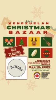 ¡Ven al Bazar Navideño al estilo venezolano! 🎄
Disfruta artesanías únicas, regalitos especiales, comida deliciosa, música en vivo, rifa 50/50 y subasta silenciosa.
Conoce a nuestros emprendedores y descubre sabores y tesoros perfectos para esta Navidad.
¡Te esperamos! Desde las 11am hasta las 6pm
Nuestros vendedores:
@cinthyacruzmkibcc
@elsyvlc
@mundolatino9
@casamaria.jewelry
@caracas34kitchen
@pearla.handmadejewelry
@foodtechyshop
@tequelovevenezuelanbites
@montanerosbc
@engelbertromero
@bygabrielabakery
@antolu.vancouver
@gals.collab.boutique
@azucarpanda1
@tekegourmetyvr
@ava_lunas_creations
@salsadog.ca
@romerosartisan
@mitierralatinastore
#VCSBC #BazarNavideño #Emprendedores
