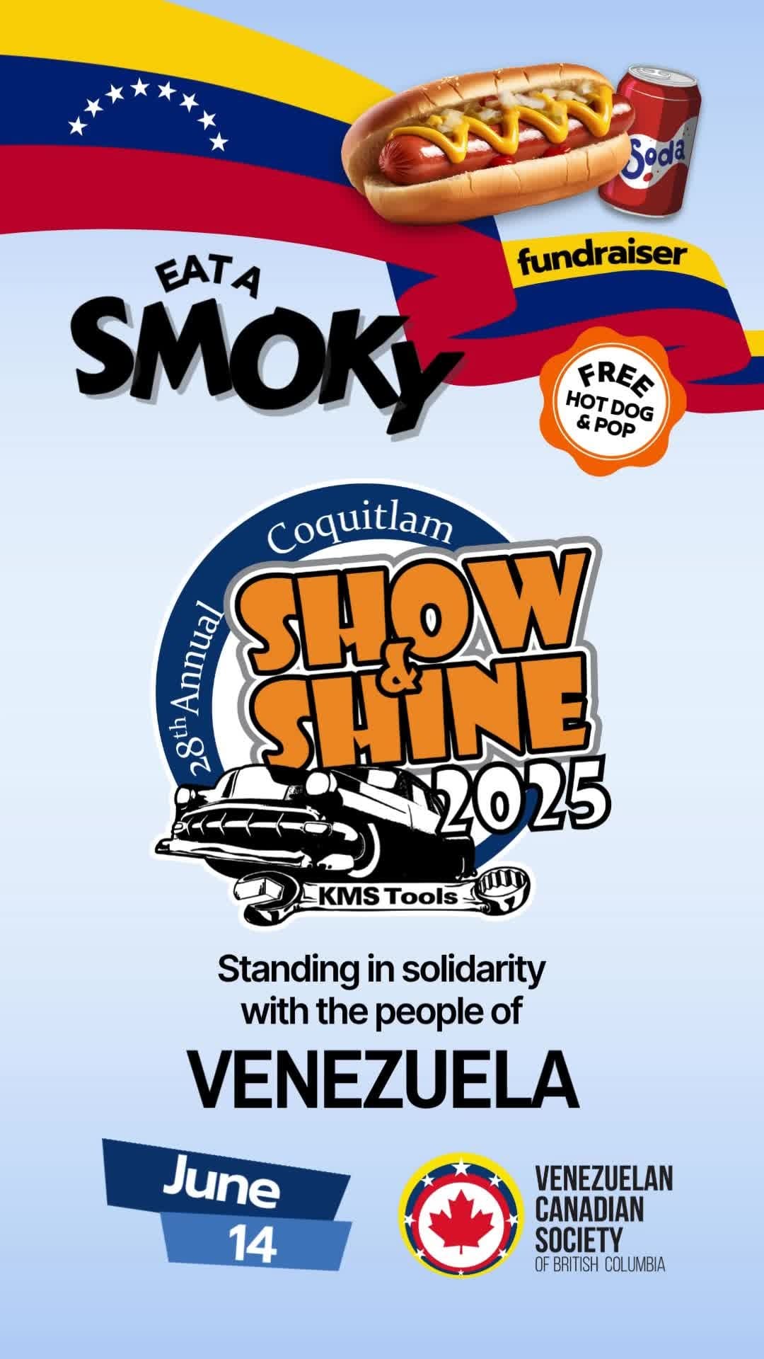 Un gran agradecimiento a nuestros increíbles voluntarios que ayudaron a que el evento Show & Shine en KMS Tools, Coquitlam, fuera un gran éxito el pasado sábado. Vuestra energía, sonrisas y dedicación marcaron la diferencia.  También muchas gracias a la familia @kmstools por su generosidad y la invitación a participar en este evento una vez más Estamos muy agradecidos de tener un equipo tan comprometido y solidario.#VCSBC #ThankYouVolunteers #kmstools #VenezolanosEnBC