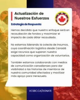 ¡Gracias por su solidaridad!
Nuestra campaña de ayuda para las familias afectadas por el terremoto en Venezuela sigue en marcha.
Cada donación cuenta y compartir esta campaña también ayuda.
¡Sigamos unidos por Venezuela! ❤️
#Venezuela #AyudaHumanitaria #VCSBC #UnidosPorVenezuela #VenezolanosEnBC